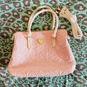 Betsey Johnson Blush Rose Embossed Satchel